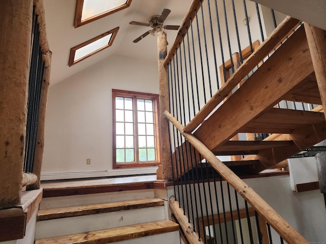 749 W Rd, Salem, CT 06420 - staircase featuring ceiling fan and vaulted ceiling