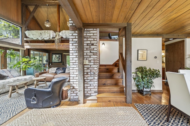 18 Grey Fox Trl, Woodbury, CT 06798 - interior space with wooden ceiling and hardwood / wood-style floors