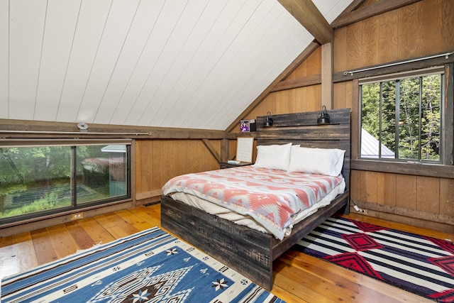 18 Grey Fox Trl, Woodbury, CT 06798 - bedroom featuring hardwood / wood-style floors and wooden walls