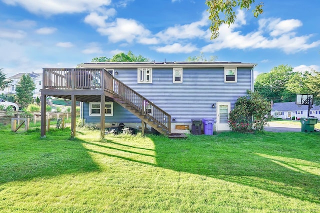 278 High St, Bristol, CT 06010 - rear view of house featuring stairs and a deck