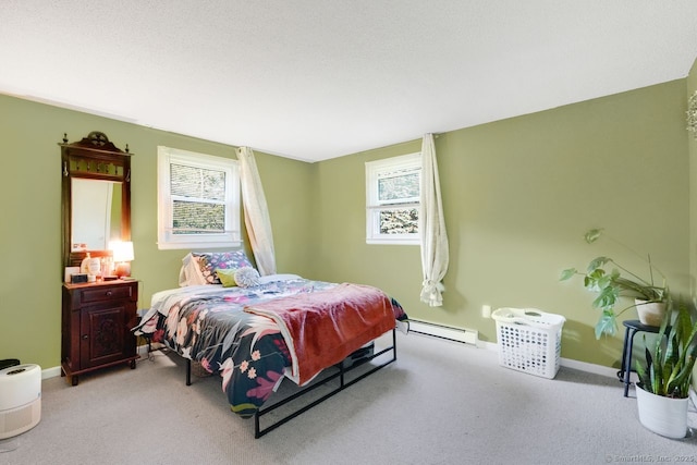 278 High St, Bristol, CT 06010 - bedroom featuring multiple windows, light colored carpet, a baseboard radiator, and baseboards