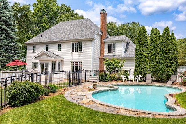 66 Great Pond Rd, Glastonbury, CT 06073 - view of pool with a patio area and french doors
