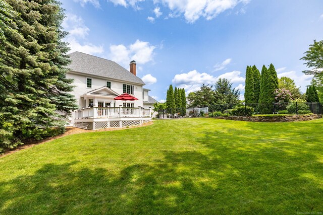 66 Great Pond Rd, Glastonbury, CT 06073 - view of yard featuring a wooden deck