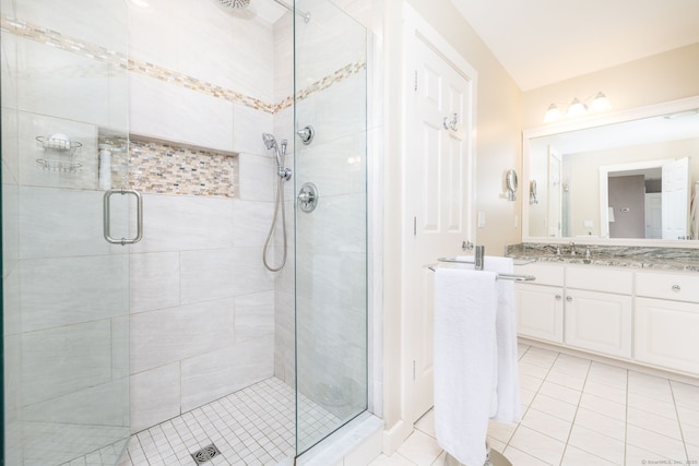 66 Great Pond Rd, Glastonbury, CT 06073 - full bath with a stall shower, tile patterned floors, and vanity