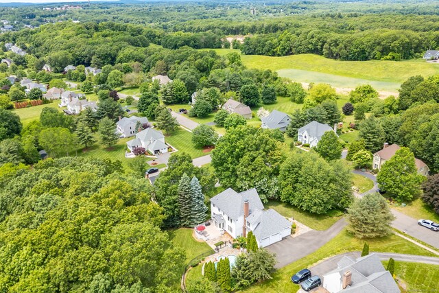 66 Great Pond Rd, Glastonbury, CT 06073 - aerial perspective of suburban area with a forest