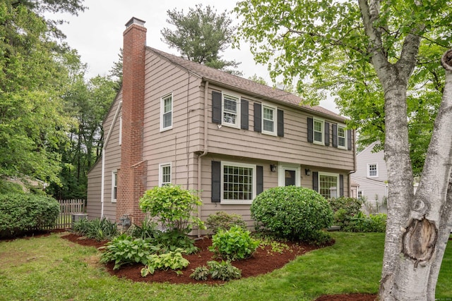 60 Longlane Rd, West Hartford, CT 06117 - view of front of home with a chimney