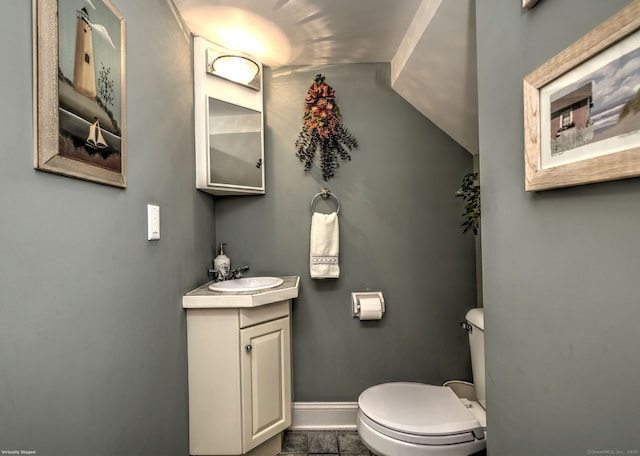 16 Black Rock Tpke, Redding, CT 06896 - half bathroom with toilet, baseboards, and vanity