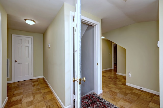 691 Buttonball Rd, Orange, CT 06477 - hall with baseboards and lofted ceiling