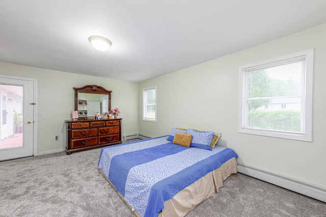 92 Blakeslee Ave, North Haven, CT 06473 - bedroom featuring a baseboard heating unit, carpet floors, and baseboards