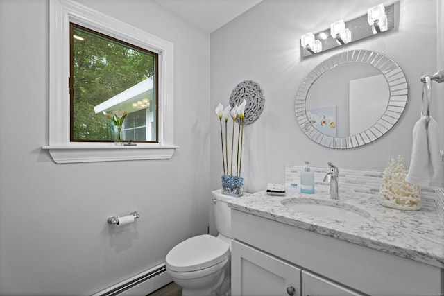 21 Corrina Ln, Salem, CT 06420 - bathroom with toilet, vanity, and a baseboard radiator