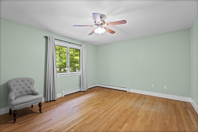 21 Corrina Ln, Salem, CT 06420 - unfurnished room with wood finished floors, ceiling fan, a baseboard heating unit, and baseboards