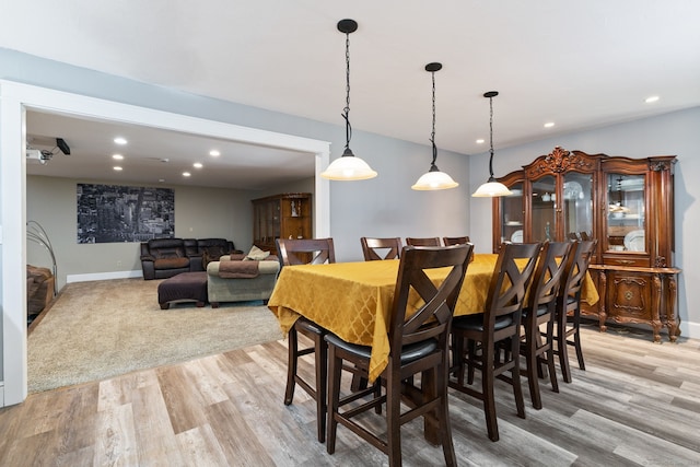 254 Haley Rd, Groton, CT 06355 - dining space featuring light wood finished floors and recessed lighting