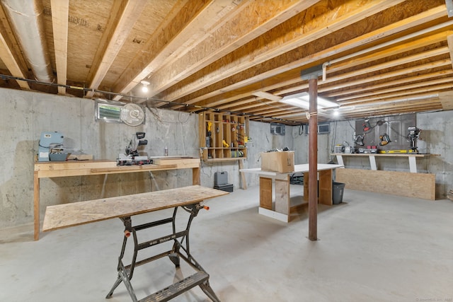 254 Haley Rd, Groton, CT 06355 - unfinished basement featuring a workshop area