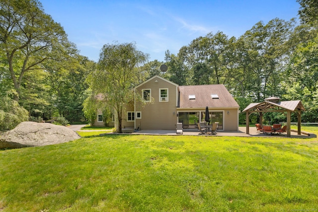 254 Haley Rd, Groton, CT 06355 - back of house featuring a gazebo, a patio, and a yard
