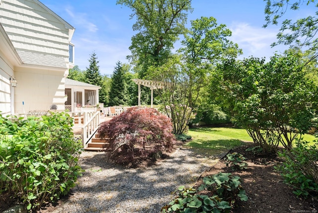 129 Brookmere Dr, Fairfield, CT 06824 - view of yard with a deck