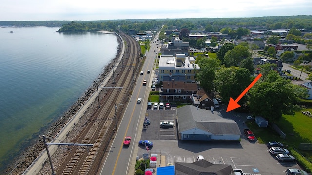 171 Main St, East Lyme, CT 06357 - bird's eye view of a main thoroughfare and a nearby body of water