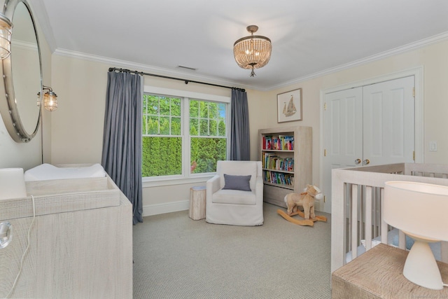 13 Witch Ln, Norwalk, CT 06853 - carpeted bedroom with crown molding, a closet, and baseboards