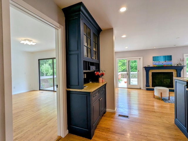 21 Holiday Point Rd, Sherman, CT 06784 - bar area with plenty of natural light, light wood-style flooring, baseboards, and recessed lighting