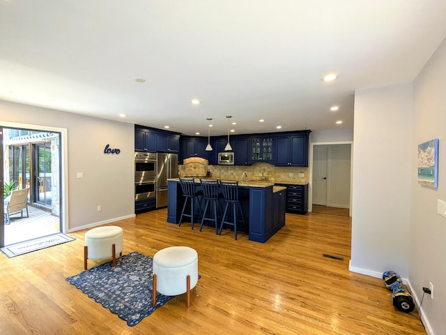 21 Holiday Point Rd, Sherman, CT 06784 - living room featuring light wood-style flooring, recessed lighting, and baseboards