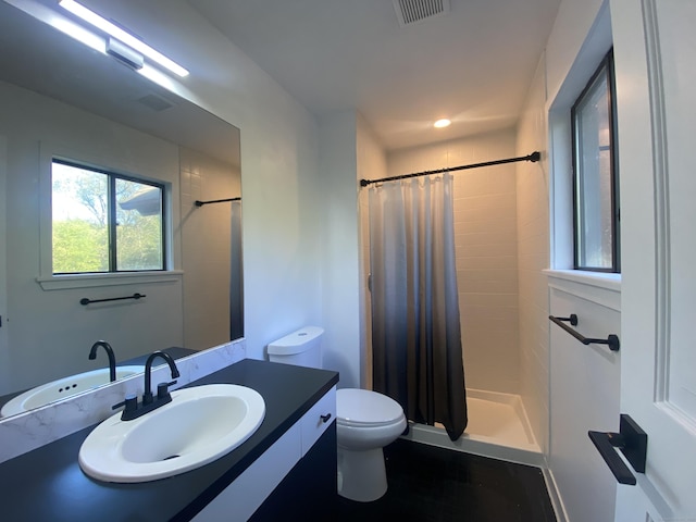 21 Holiday Point Rd, Sherman, CT 06784 - bathroom featuring a tile shower, vanity, and toilet