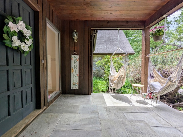 21 Holiday Point Rd, Sherman, CT 06784 - property entrance featuring a patio area