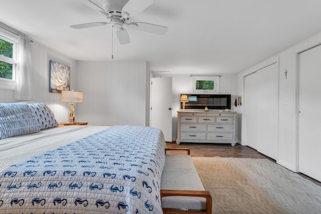 13 Green Acres Park Dr, Westbrook, CT 06498 - bedroom with a ceiling fan and wood finished floors