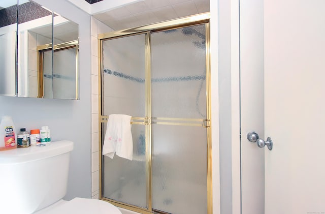 278 Heritage Vlg Unit B, Southbury, CT 06488 - full bathroom featuring a stall shower and toilet