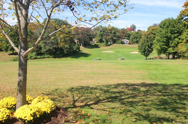 278 Heritage Vlg Unit B, Southbury, CT 06488 - view of green lawn with golf course view and view of wooded area