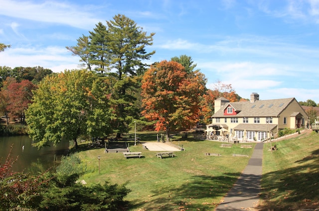 278 Heritage Vlg Unit B, Southbury, CT 06488 - view of grassy yard featuring a water view