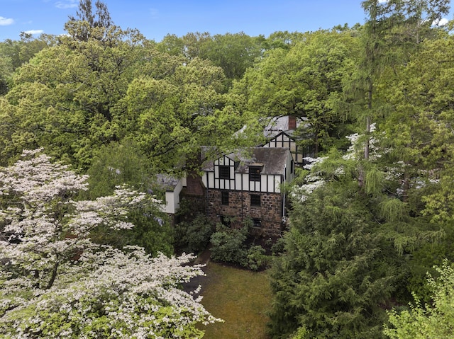 128 Blake Rd, Hamden, CT 06517 - view from above of property featuring a heavily wooded area