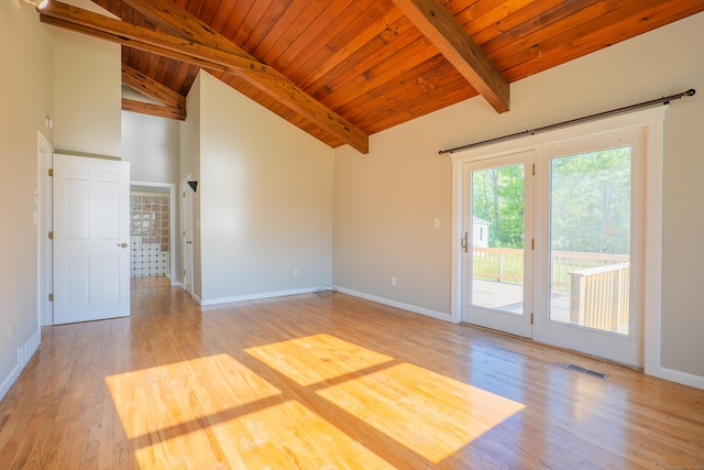 125 Woodchuck Ln, Harwinton, CT 06791 - unfurnished room with light wood-style floors, wooden ceiling, and baseboards