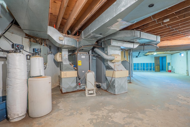 125 Woodchuck Ln, Harwinton, CT 06791 - unfinished below grade area with a water softener system and heating unit