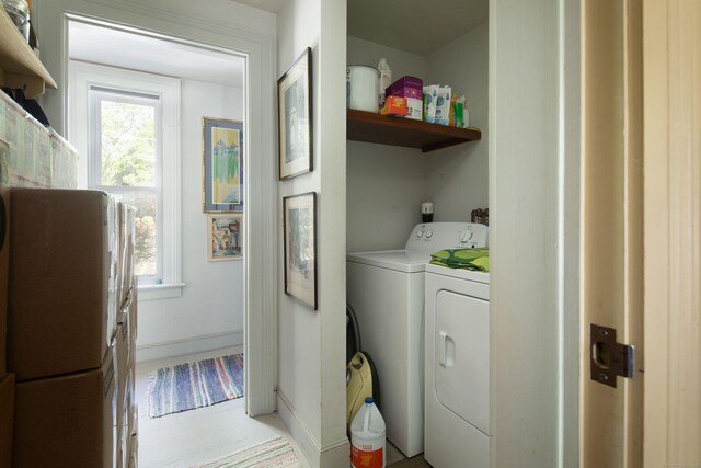 308 Main St, Salisbury, CT 06039 - laundry room with independent washer and dryer and baseboards