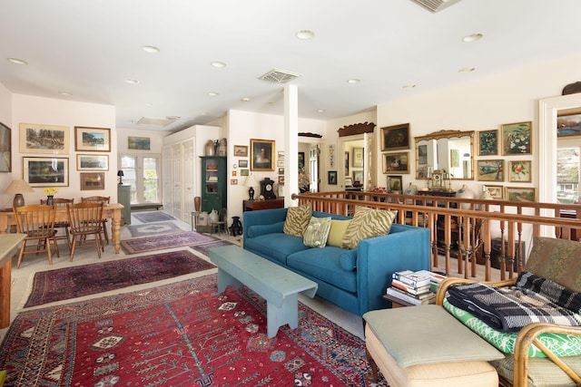 308 Main St, Salisbury, CT 06039 - carpeted living room with recessed lighting