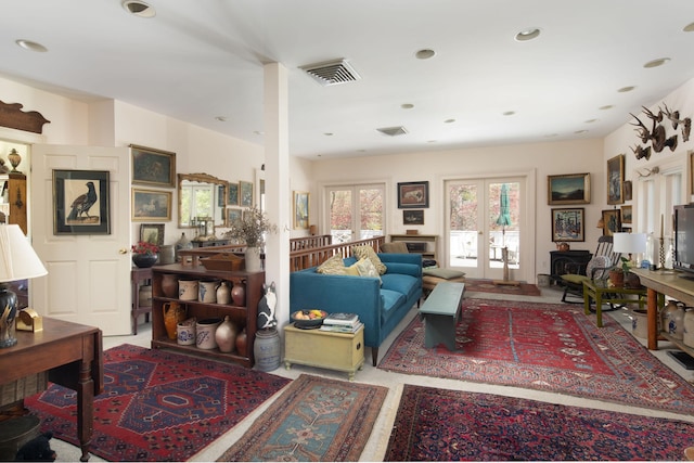 308 Main St, Salisbury, CT 06039 - living room with french doors