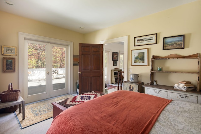 308 Main St, Salisbury, CT 06039 - carpeted bedroom featuring french doors and access to outside