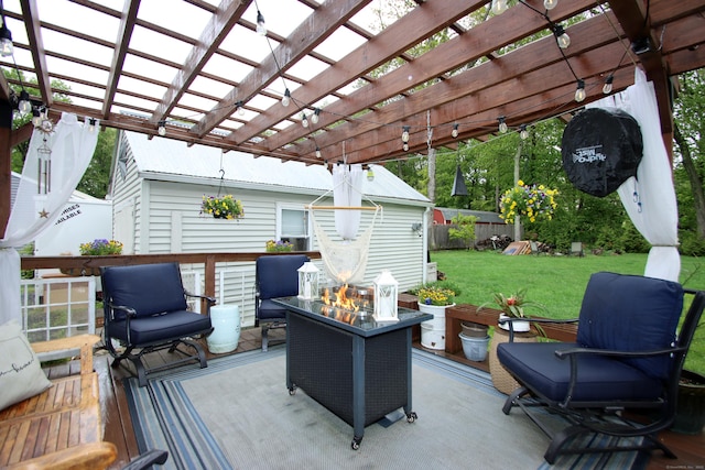 156 Clinton Hill Rd, Wolcott, CT 06716 - view of patio featuring an outdoor fire pit