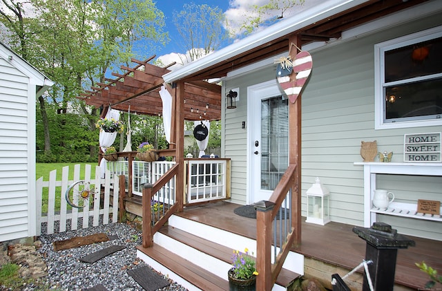 156 Clinton Hill Rd, Wolcott, CT 06716 - wooden terrace featuring a pergola