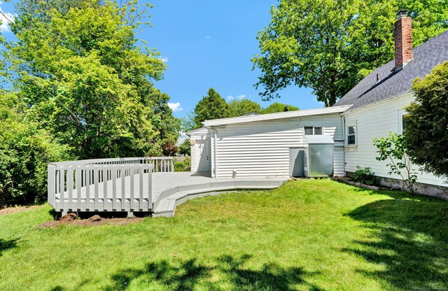 43 Ronald Rd, New Britain, CT 06053 - view of grassy yard featuring a deck