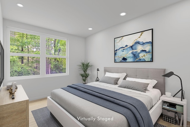 33 Hurlbut Rd, Tolland, CT 06084 - bedroom with recessed lighting, baseboards, and wood finished floors
