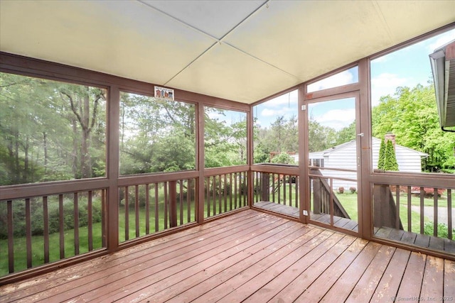 31 Buckingham Rd, New Milford, CT 06776 - unfurnished sunroom featuring lofted ceiling