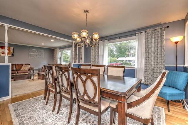 54 Mariot Cir, Wallingford, CT 06492 - dining room featuring a chandelier, wood finished floors, and recessed lighting
