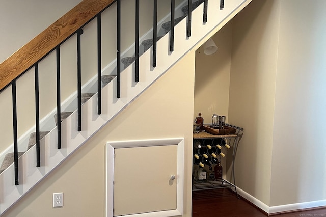 123 Old Belden Hill Rd Apt 5, Norwalk, CT 06850 - wine cellar featuring dark wood-type flooring and baseboards