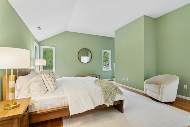 11 Valley Rd, Westport, CT 06880 - bedroom featuring wood finished floors, vaulted ceiling, and baseboards