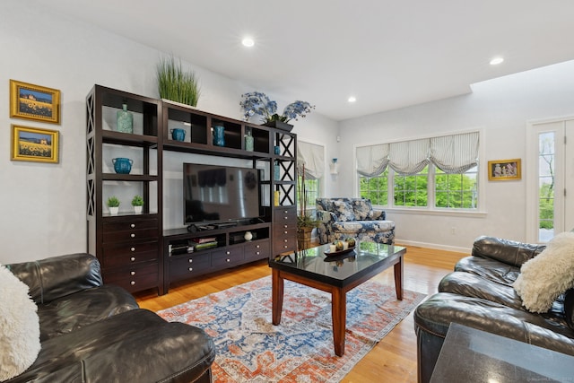 15 Ledge Rd, Southington, CT 06489 - living room featuring light wood-type flooring, baseboards, and recessed lighting