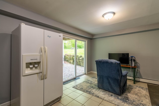 55 Linton St, Torrington, CT 06790 - office area with a baseboard radiator, light tile patterned floors, and baseboards