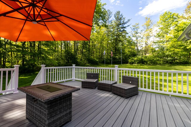 55 Linton St, Torrington, CT 06790 - deck featuring a lawn and view of scattered trees
