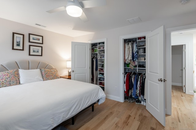 21 Summer Brook Way, Seymour, CT 06483 - bedroom with light wood-style flooring, ceiling fan, and baseboards