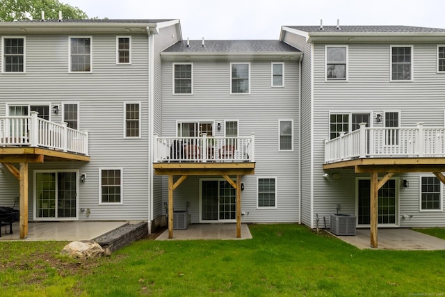 21 Summer Brook Way, Seymour, CT 06483 - back of property with a patio area, a lawn, and central air condition unit