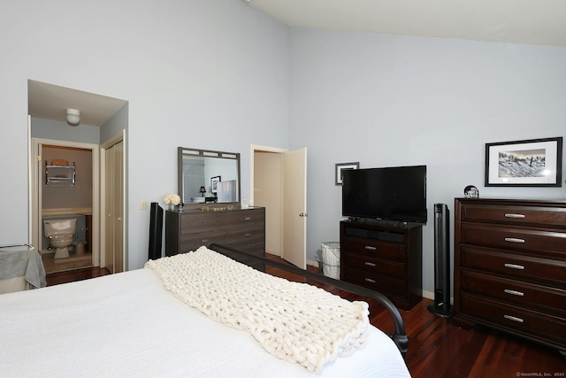 62 Deer Run Unit 62, Bethel, CT 06801 - bedroom featuring dark wood-style floors, a high ceiling, and a closet